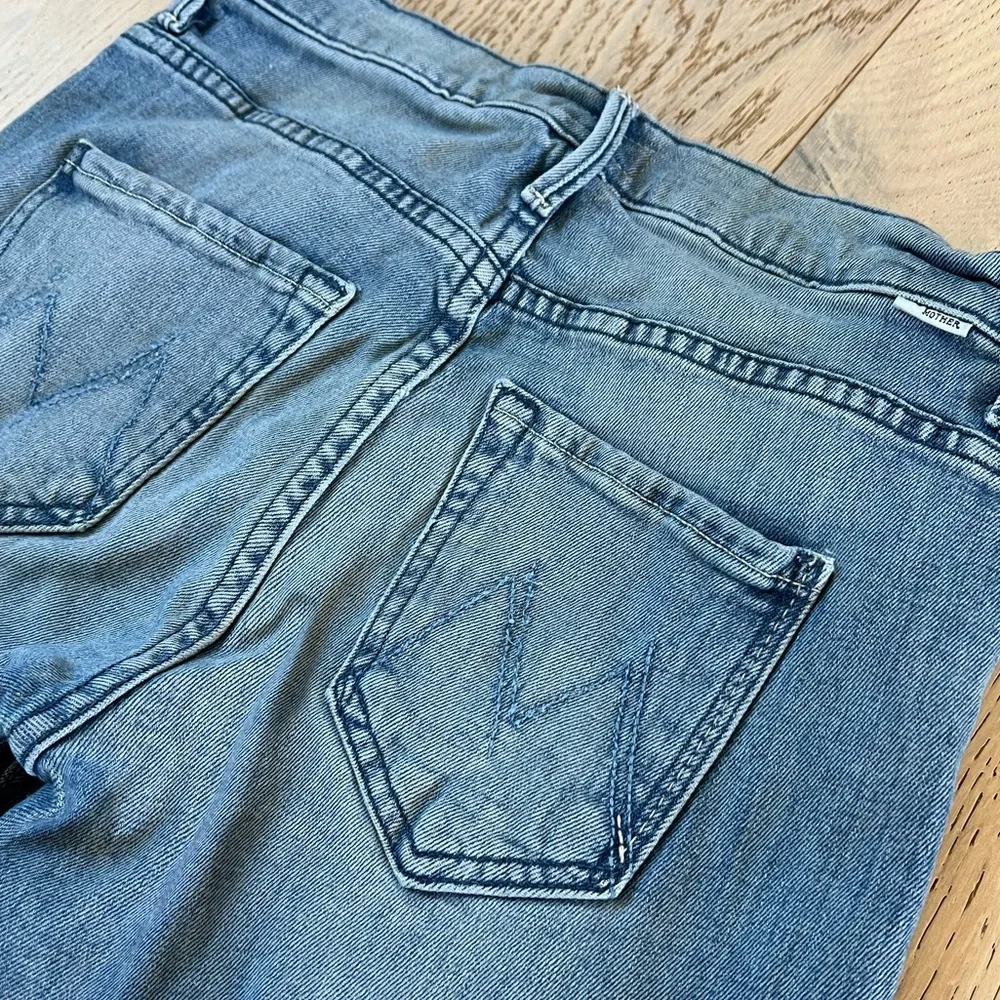 MOTHER Jeans Frayed Hem Mid Rise Straight Leg - Picture 3 of 11